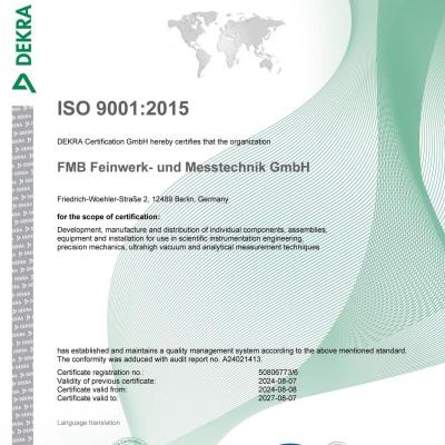 Zertifikat Iso 9001 EN
